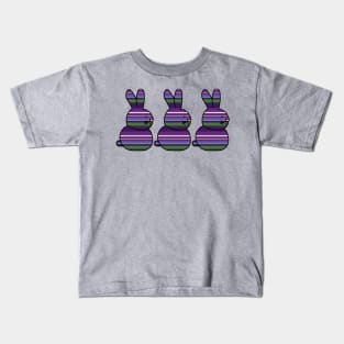 Easter Bunny likes Three Bunnies Lavender Stripes Kids T-Shirt